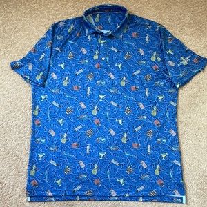 Men’s XL Johnnie-O golf polo and Hawaiian print